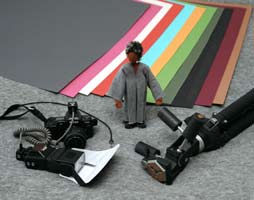 So sieht ein Teil der technischen Ausr&uuml;stung f&uuml;r unsere Figurenfotos aus